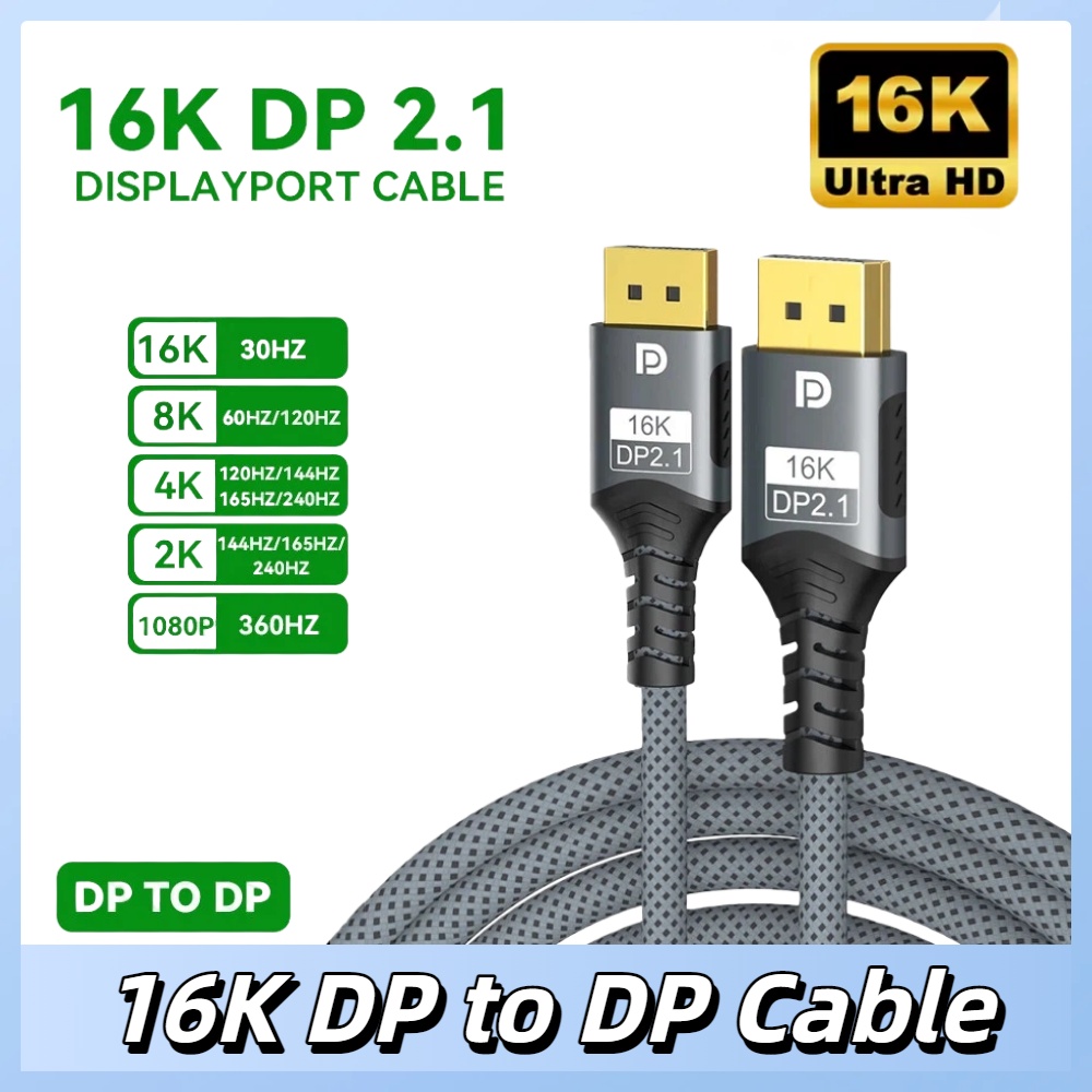 Gaming Speaker 2.1 - Displayport 2.1 16K DP-kabel 8K@120Hz/60Hz 4K@240Hz