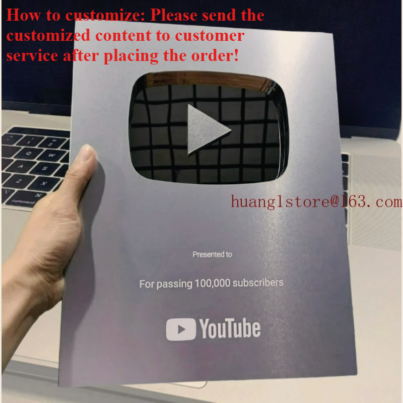 Esports Gaming Trophy - Aanpasbare, gepersonaliseerde YouTube-playbutton-trofeeën - zilveren medailleplaquette-awards,
