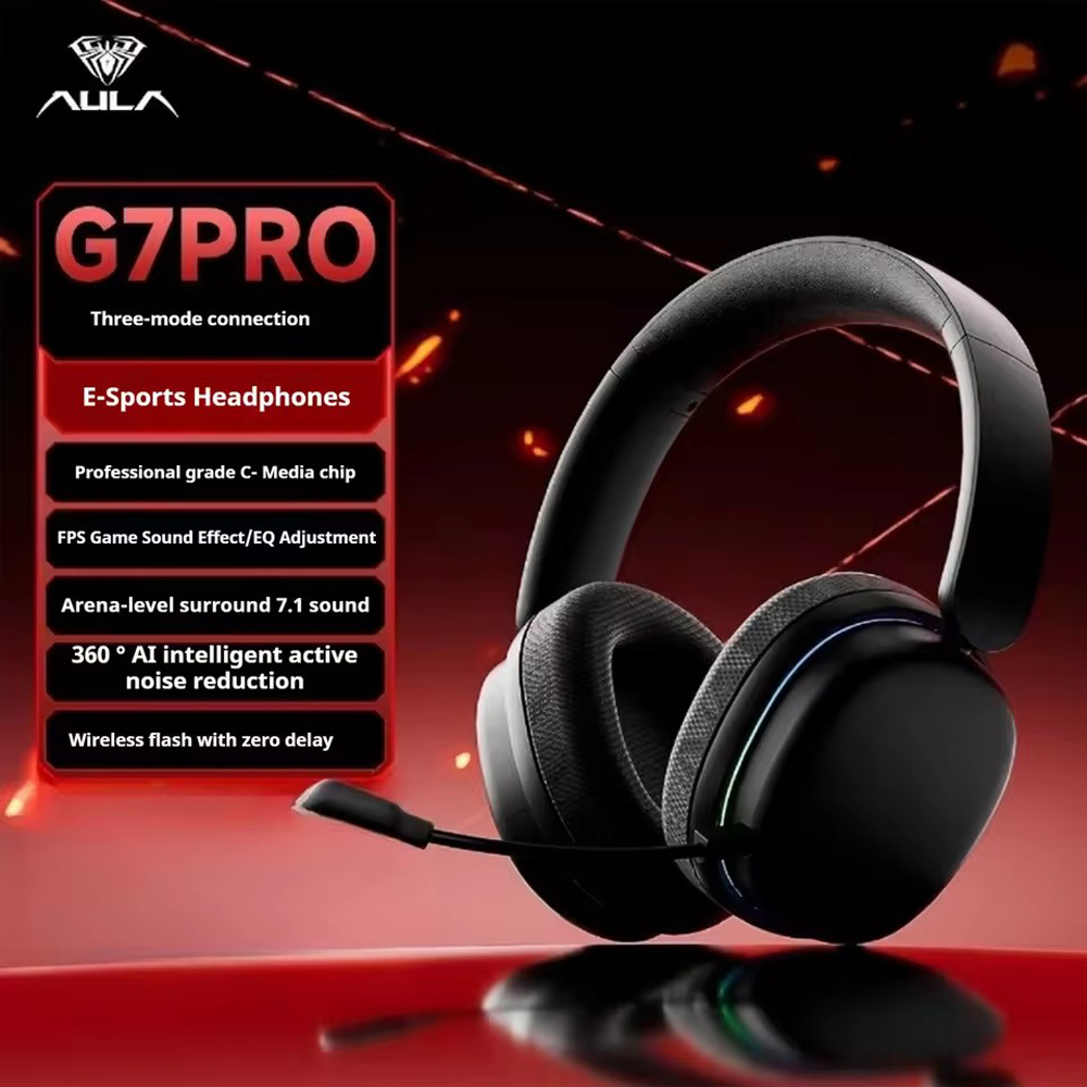 Esports Gaming Bar - AULA G7Pro Draadloze Bluetooth-hoofdtelefoon Tri-mode Lage