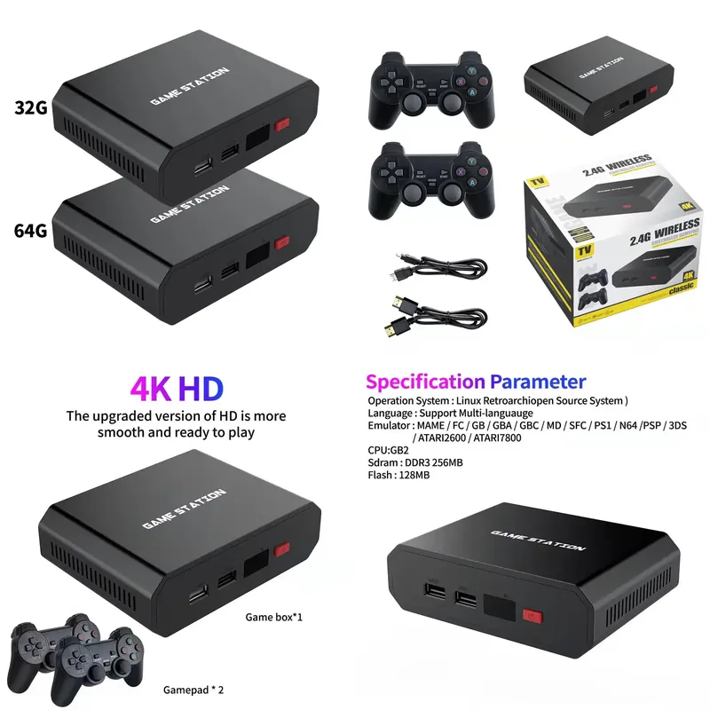 Video Gaming & Esports Usd Acc - M8plus HD Videogame Console Box 2.4G