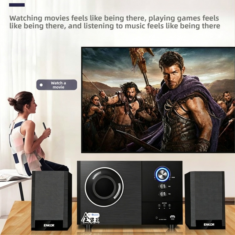 Gaming Speaker 2.1 - ENKOR S2880B 2.1 Stereogeluidssysteem met diepe
