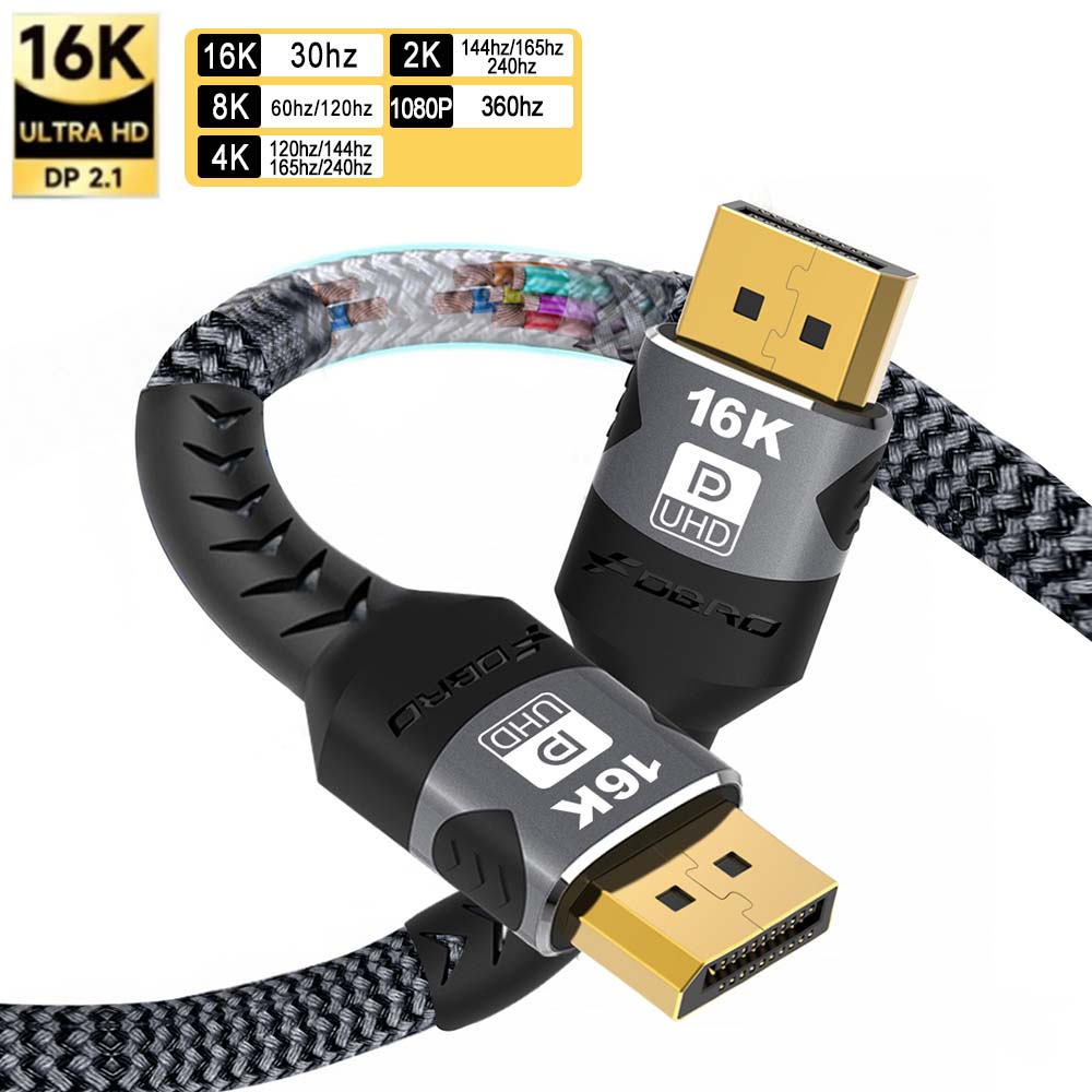 Gaming Speaker 2.1 - DisplayPort-kabel 16K DP 2.1-kabel 16k@30Hz 8K@60Hz,4K@144Hz,HBR3