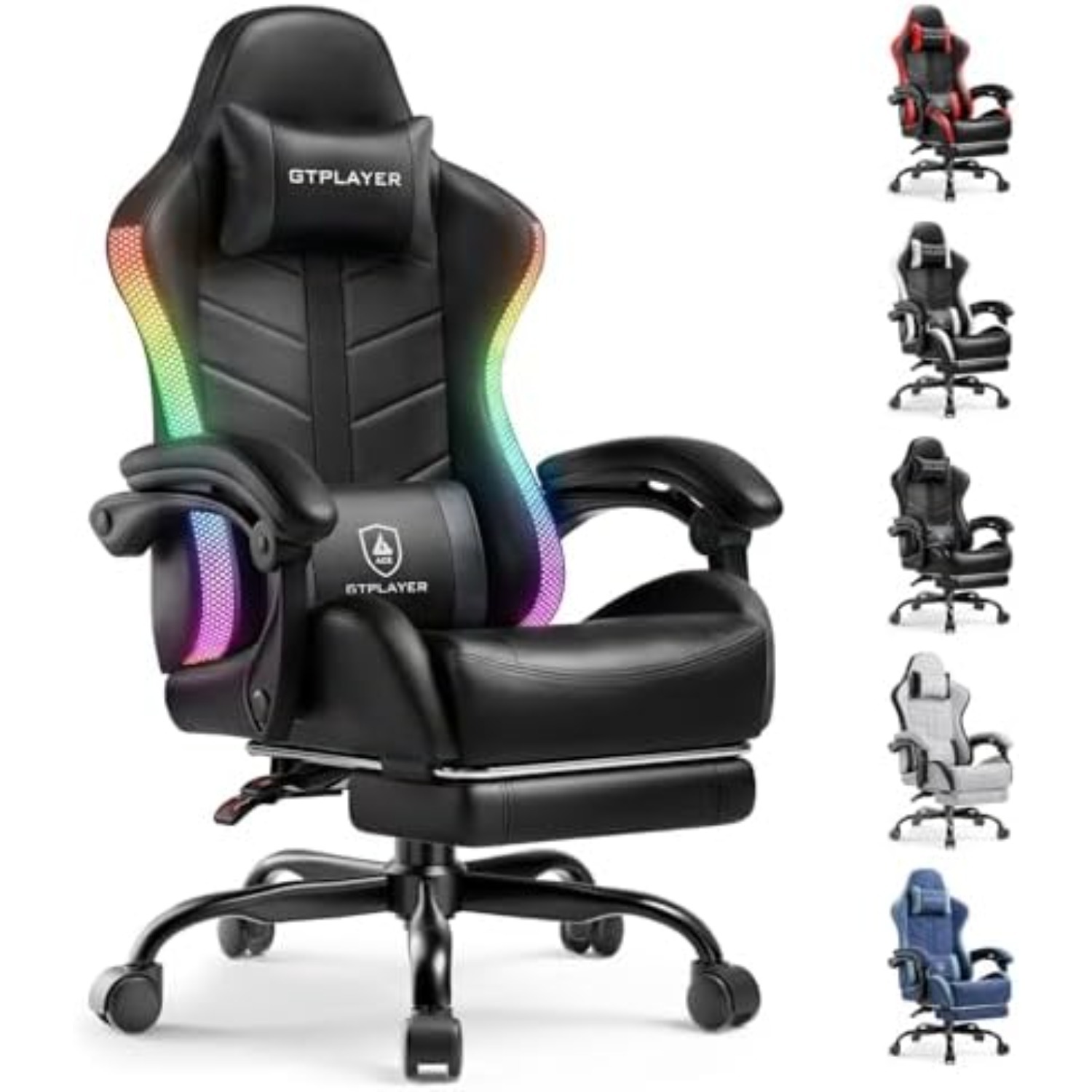Video Gaming & Esports Usd Acc - Gamingstoel, computer-gamestoel voor volwassenen, RGB zwart