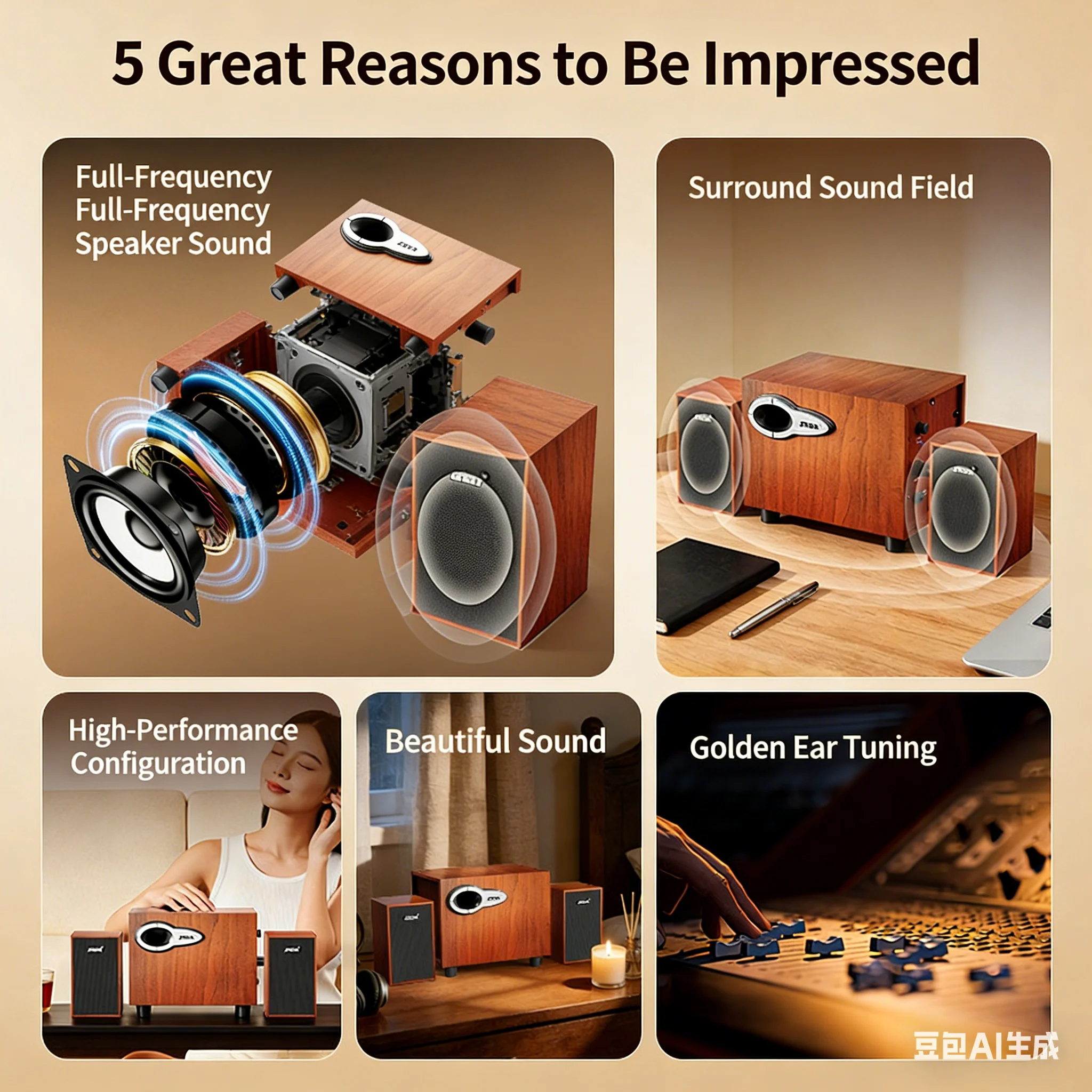 Houten 2.1-kanaals desktopluid - Gaming Speaker 2.1 recensie en prijs