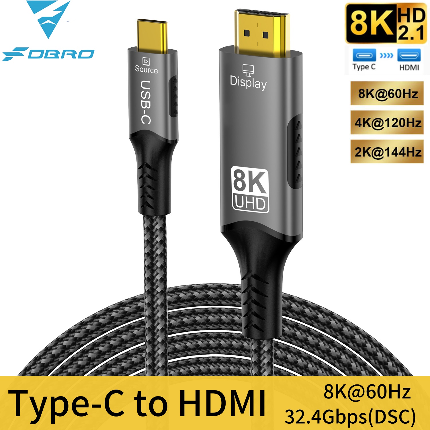 8K Type C naar HDMI 2.1-kabel  - Gaming Speaker 2.1 recensie en prijs