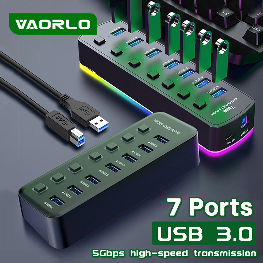 RGB USB 3.0 Hub 7 Poorten Data - Esports Gaming Splitter recensie en prijs