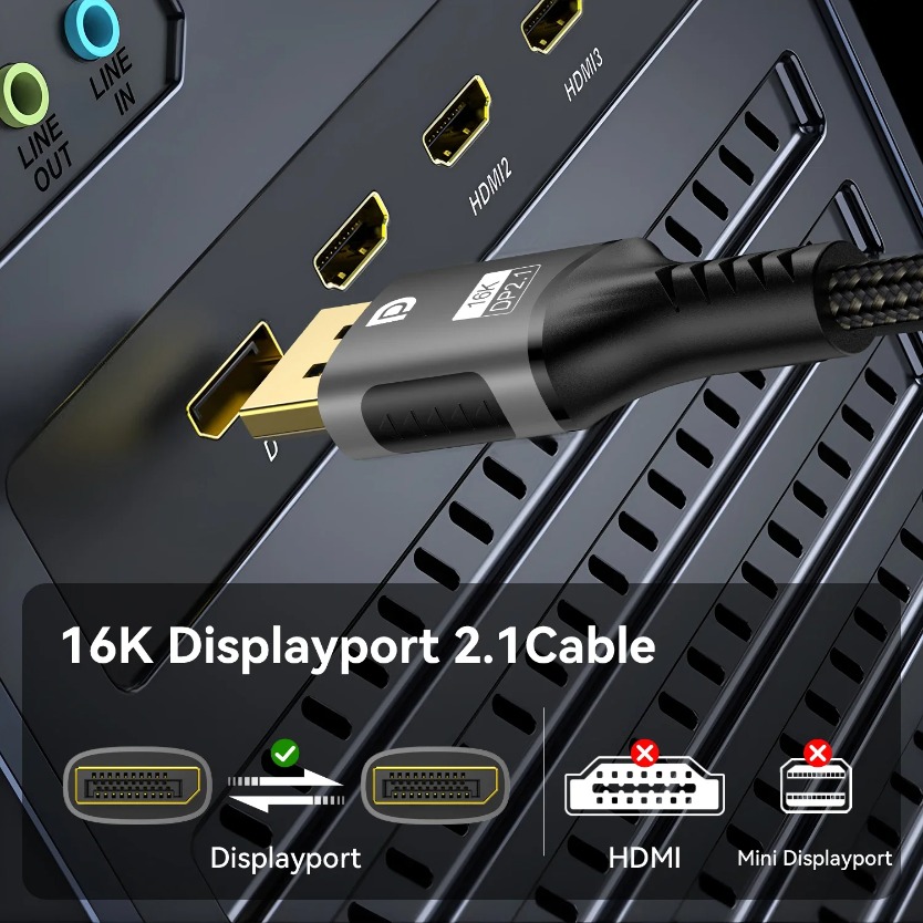 DP 2.1 DisplayPort Kabel 80Gbp - Gaming Speaker 2.1 recensie en prijs