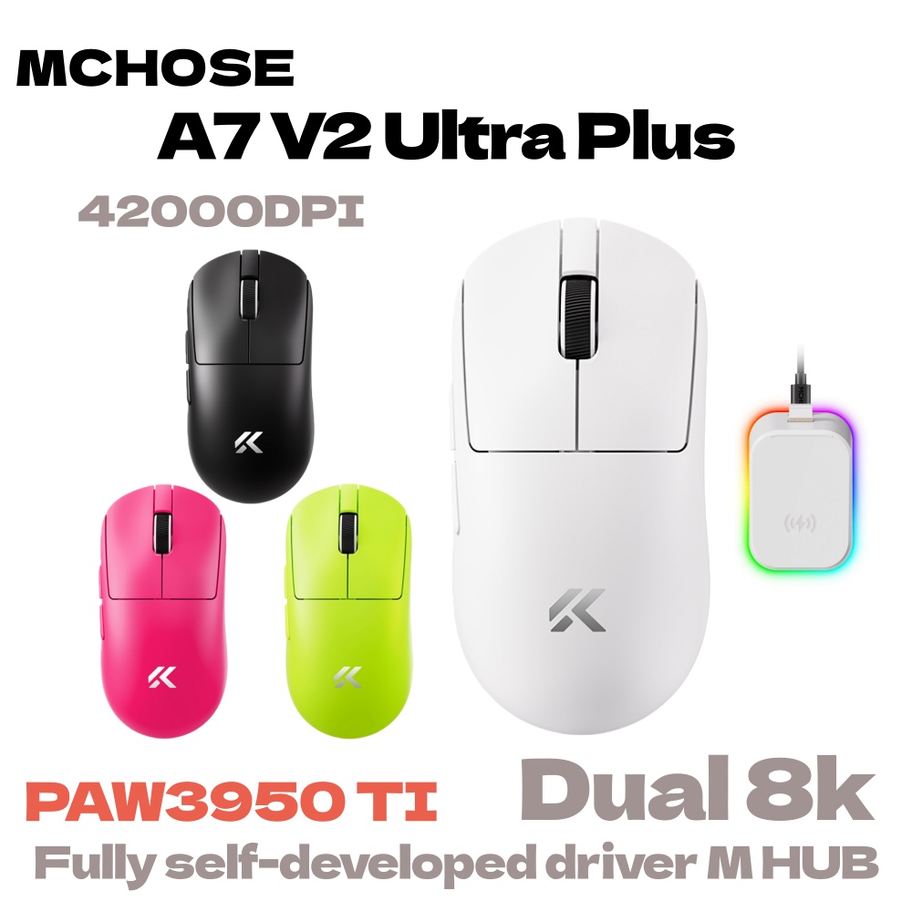 MCHOSE A7 V2 Ultra Plus Lichtg - Esports Gaming Mouse Wireless recensie en prijs